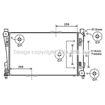 Radiateur, refroidissement du moteur AVA QUALITY COOLING MS2589