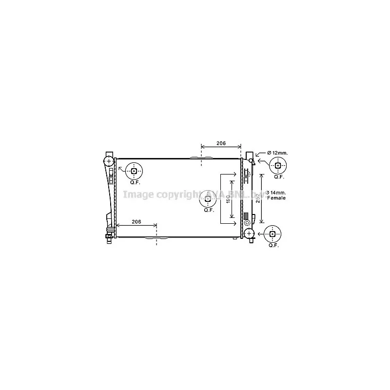 Radiateur, refroidissement du moteur AVA QUALITY COOLING MS2589