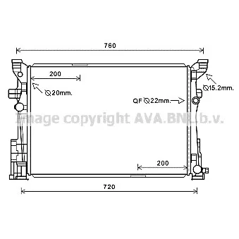 Radiateur, refroidissement du moteur AVA QUALITY COOLING MS2654