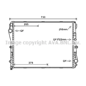 Radiateur, refroidissement du moteur AVA QUALITY COOLING MS2667