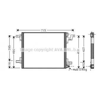 Condenseur, climatisation AVA QUALITY COOLING MS5377