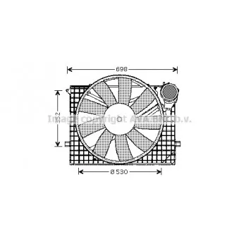 Ventilateur, refroidissement du moteur AVA QUALITY COOLING MS7505