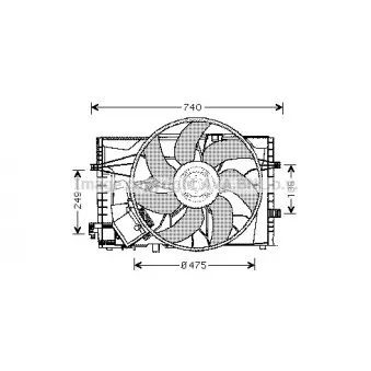 Ventilateur, refroidissement du moteur AVA QUALITY COOLING MS7507