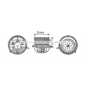 Moteur électrique, pulseur d'air habitacle AVA QUALITY COOLING MS8607