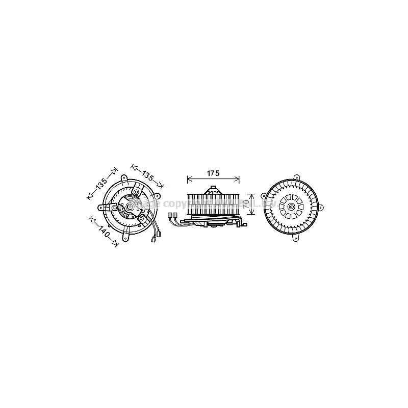 Moteur électrique, pulseur d'air habitacle AVA QUALITY COOLING MS8610