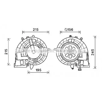 Moteur électrique, pulseur d'air habitacle AVA QUALITY COOLING MS8612
