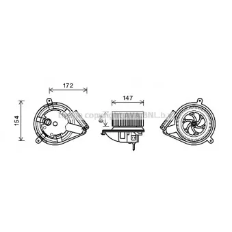Moteur électrique, pulseur d'air habitacle AVA QUALITY COOLING MS8618