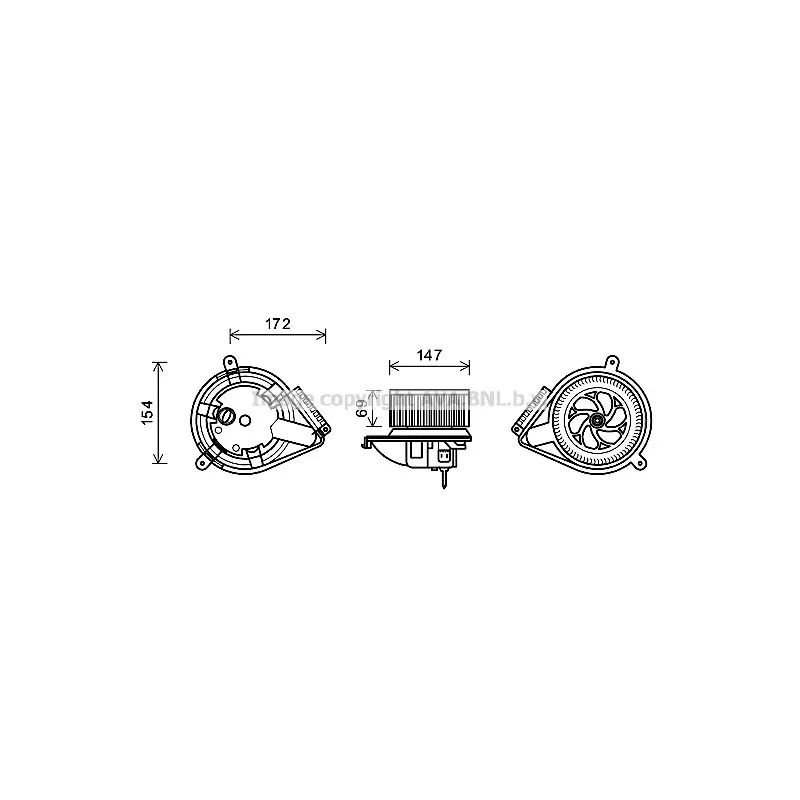 Moteur électrique, pulseur d'air habitacle AVA QUALITY COOLING MS8618