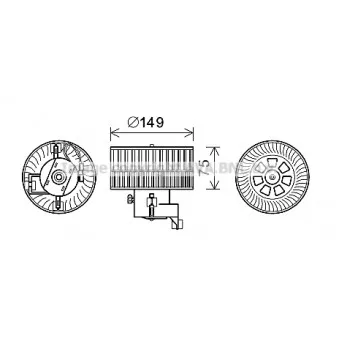 Moteur électrique, pulseur d'air habitacle AVA QUALITY COOLING MS8619