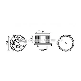 Moteur électrique, pulseur d'air habitacle AVA QUALITY COOLING MS8620