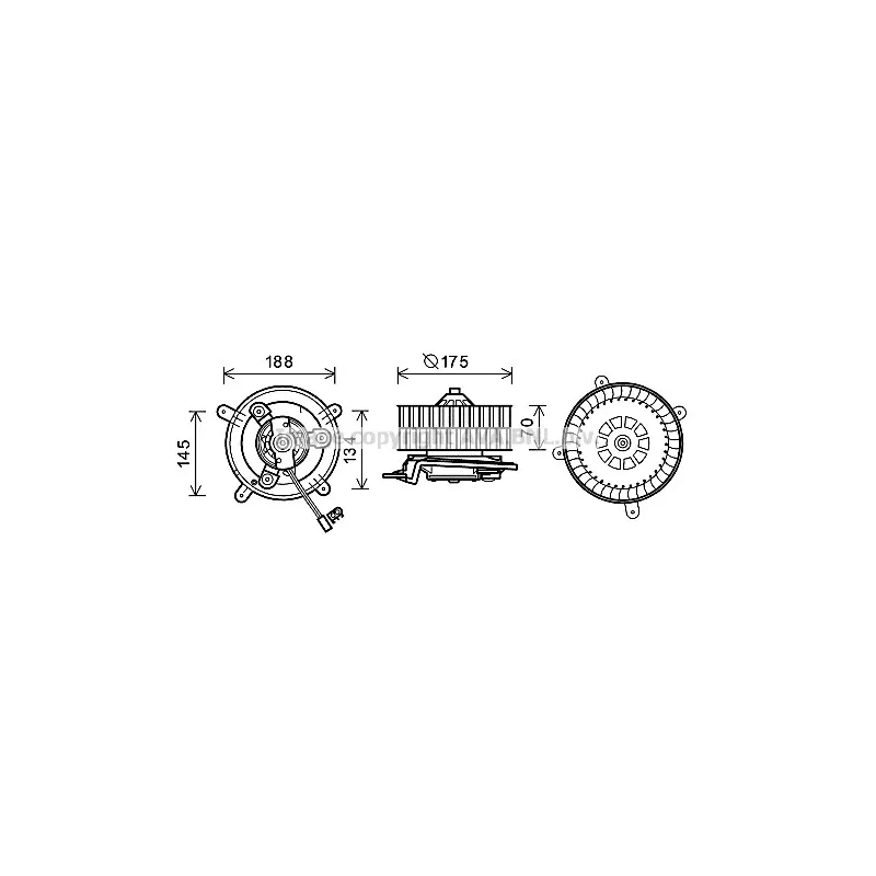 Moteur électrique, pulseur d'air habitacle AVA QUALITY COOLING MS8621