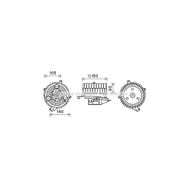 Moteur électrique, pulseur d'air habitacle AVA QUALITY COOLING MS8623