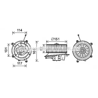 Moteur électrique, pulseur d'air habitacle AVA QUALITY COOLING MS8624