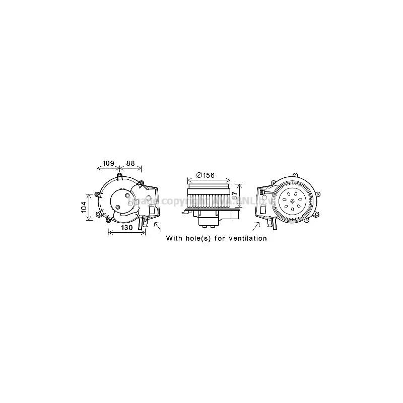 Moteur électrique, pulseur d'air habitacle AVA QUALITY COOLING MS8625