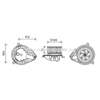 Moteur électrique, pulseur d'air habitacle AVA QUALITY COOLING MS8626