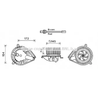 Moteur électrique, pulseur d'air habitacle AVA QUALITY COOLING MS8627