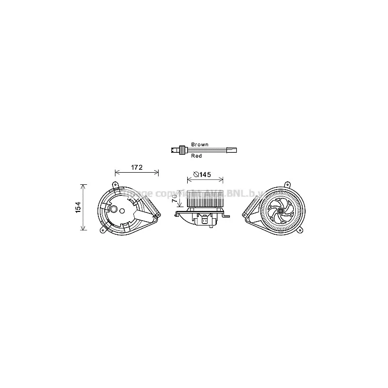 Moteur électrique, pulseur d'air habitacle AVA QUALITY COOLING MS8627