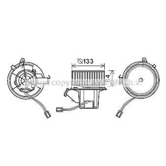 Moteur électrique, pulseur d'air habitacle AVA QUALITY COOLING MS8629
