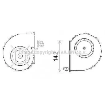 Moteur électrique, pulseur d'air habitacle AVA QUALITY COOLING MS8642