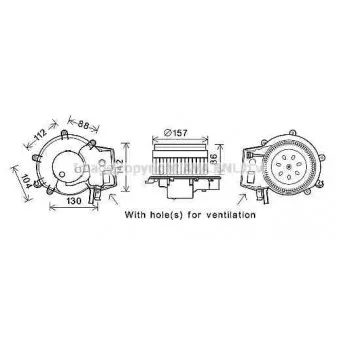 Moteur électrique, pulseur d'air habitacle AVA QUALITY COOLING MS8643