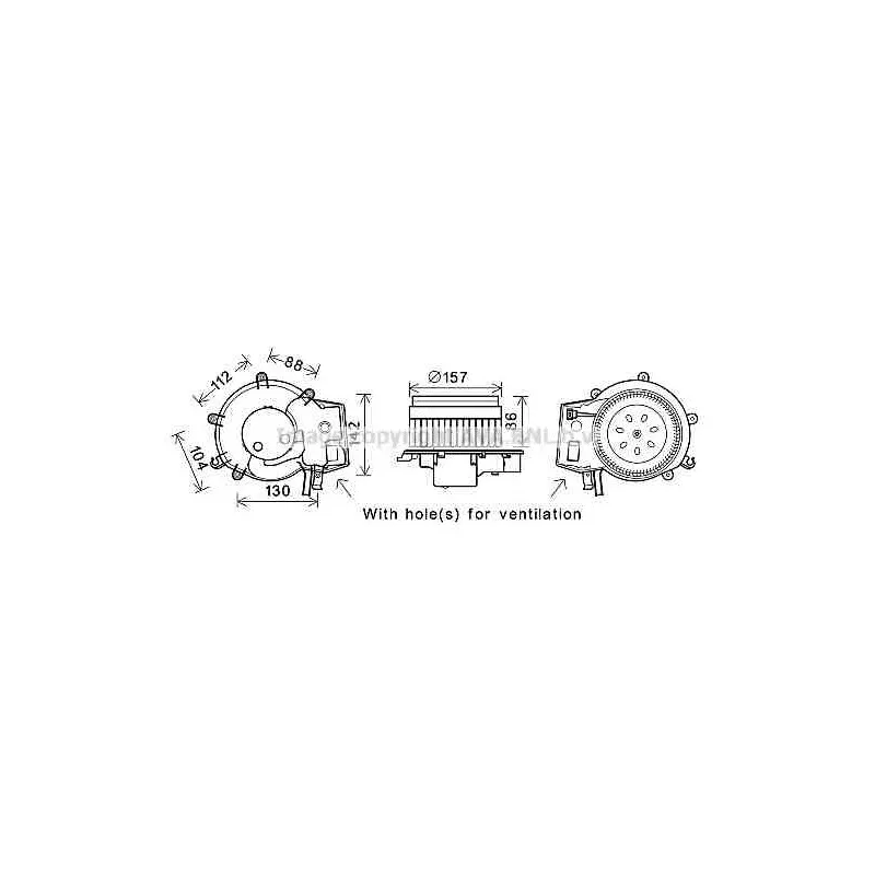 Moteur électrique, pulseur d'air habitacle AVA QUALITY COOLING MS8643