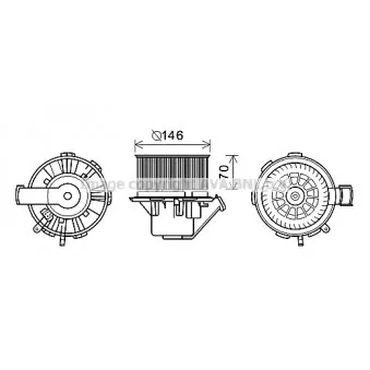 Moteur électrique, pulseur d'air habitacle AVA QUALITY COOLING MS8648