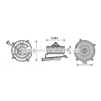 Moteur électrique, pulseur d'air habitacle AVA QUALITY COOLING MS8651