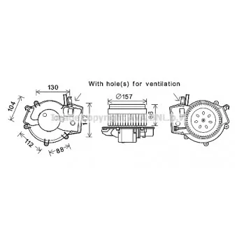 Moteur électrique, pulseur d'air habitacle AVA QUALITY COOLING MS8657