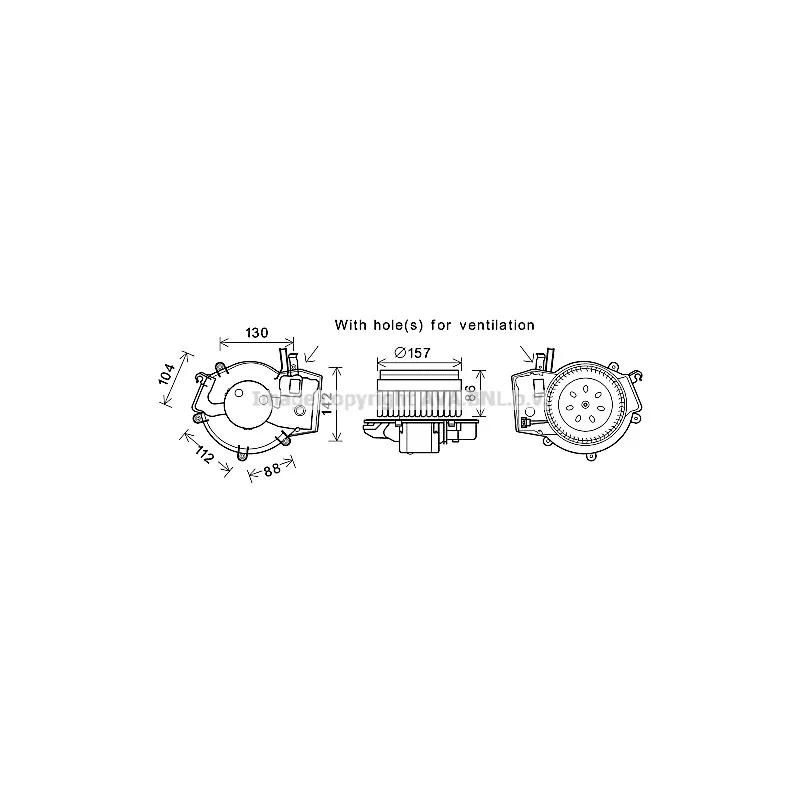 Moteur électrique, pulseur d'air habitacle AVA QUALITY COOLING MS8657
