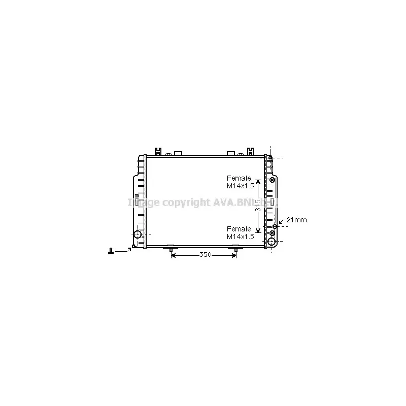 Radiateur, refroidissement du moteur AVA QUALITY COOLING MSA2131