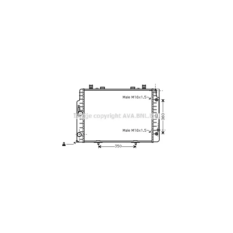 Radiateur, refroidissement du moteur AVA QUALITY COOLING MSA2132