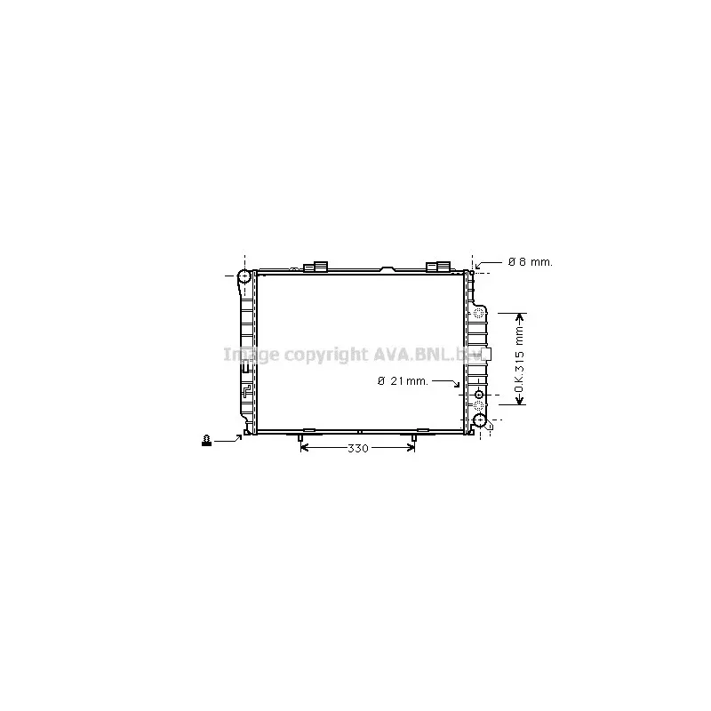 Radiateur, refroidissement du moteur AVA QUALITY COOLING MSA2228