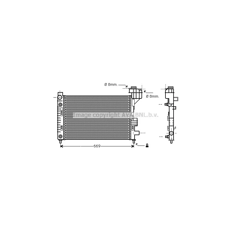 Radiateur, refroidissement du moteur AVA QUALITY COOLING MSA2248