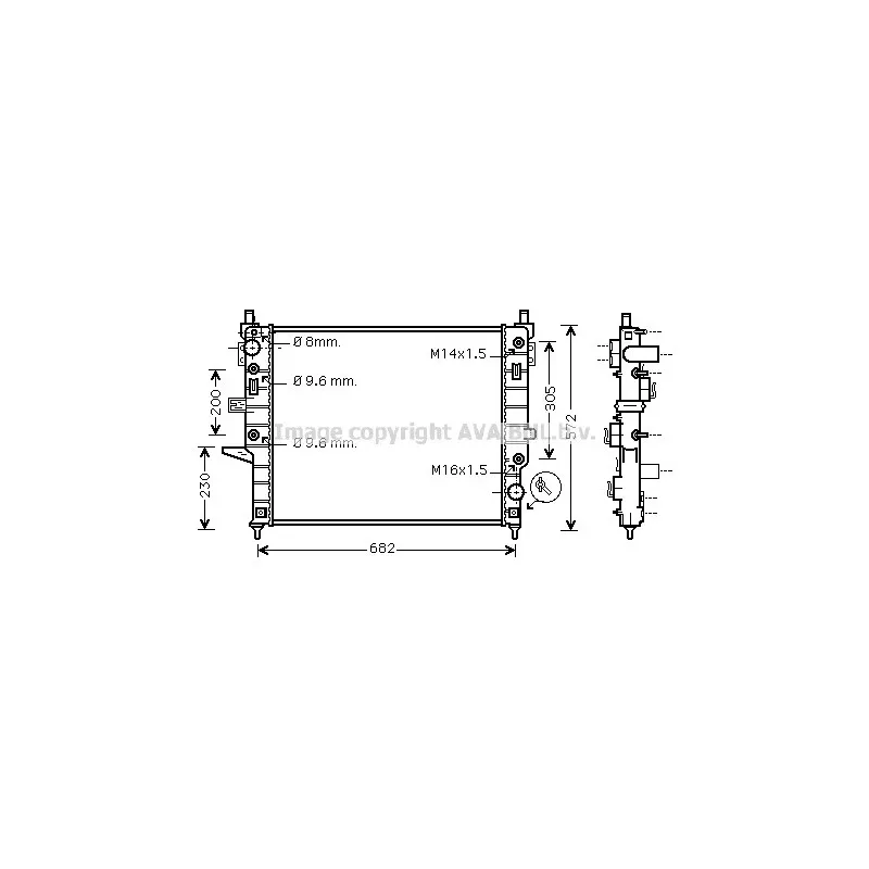 Radiateur, refroidissement du moteur AVA QUALITY COOLING MSA2271
