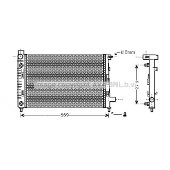 Radiateur, refroidissement du moteur AVA QUALITY COOLING MSA2282