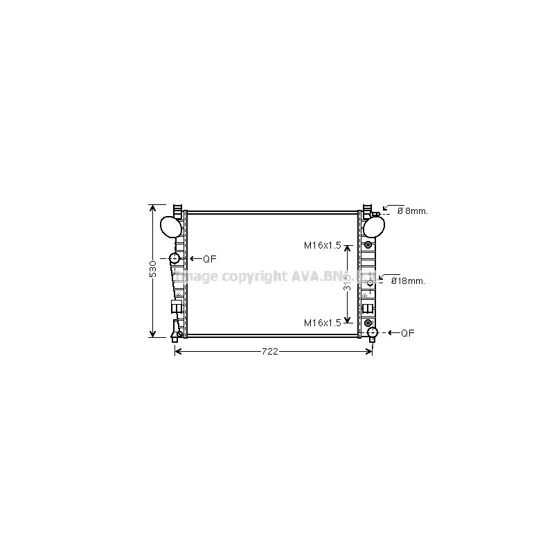 Radiateur, refroidissement du moteur AVA QUALITY COOLING MSA2301