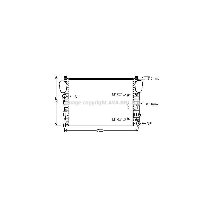 Radiateur, refroidissement du moteur AVA QUALITY COOLING MSA2306