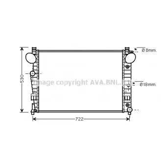 Radiateur, refroidissement du moteur AVA QUALITY COOLING
