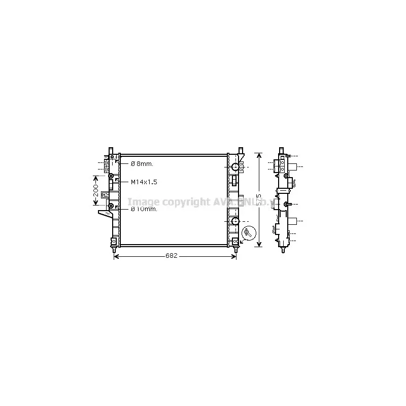 Radiateur, refroidissement du moteur AVA QUALITY COOLING MSA2331