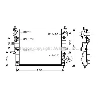 Radiateur, refroidissement du moteur AVA QUALITY COOLING MSA2332