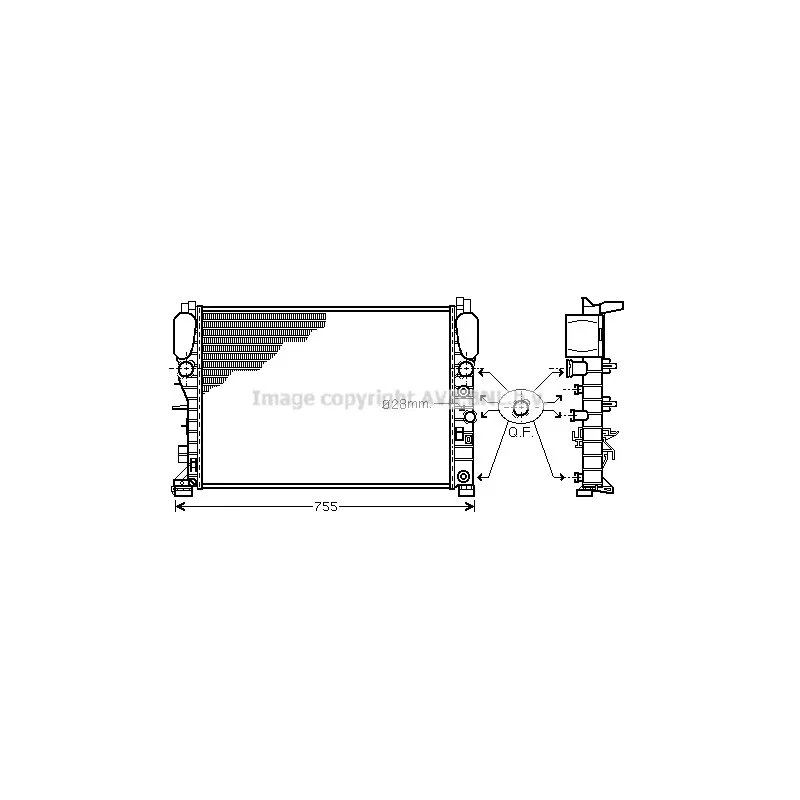Radiateur, refroidissement du moteur AVA QUALITY COOLING MSA2341