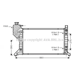 Radiateur, refroidissement du moteur AVA QUALITY COOLING MSA2343