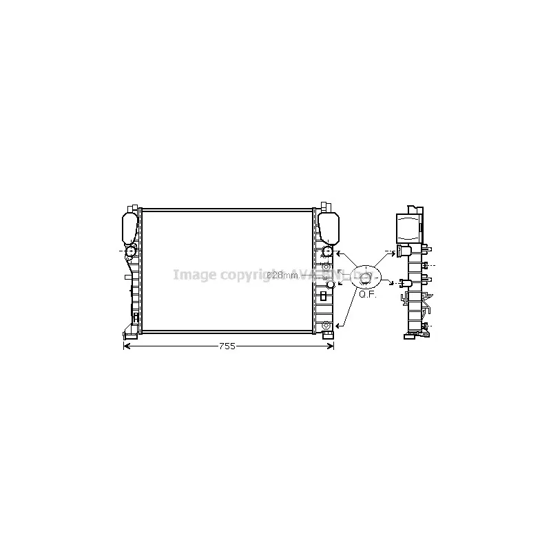 Radiateur, refroidissement du moteur AVA QUALITY COOLING MSA2394