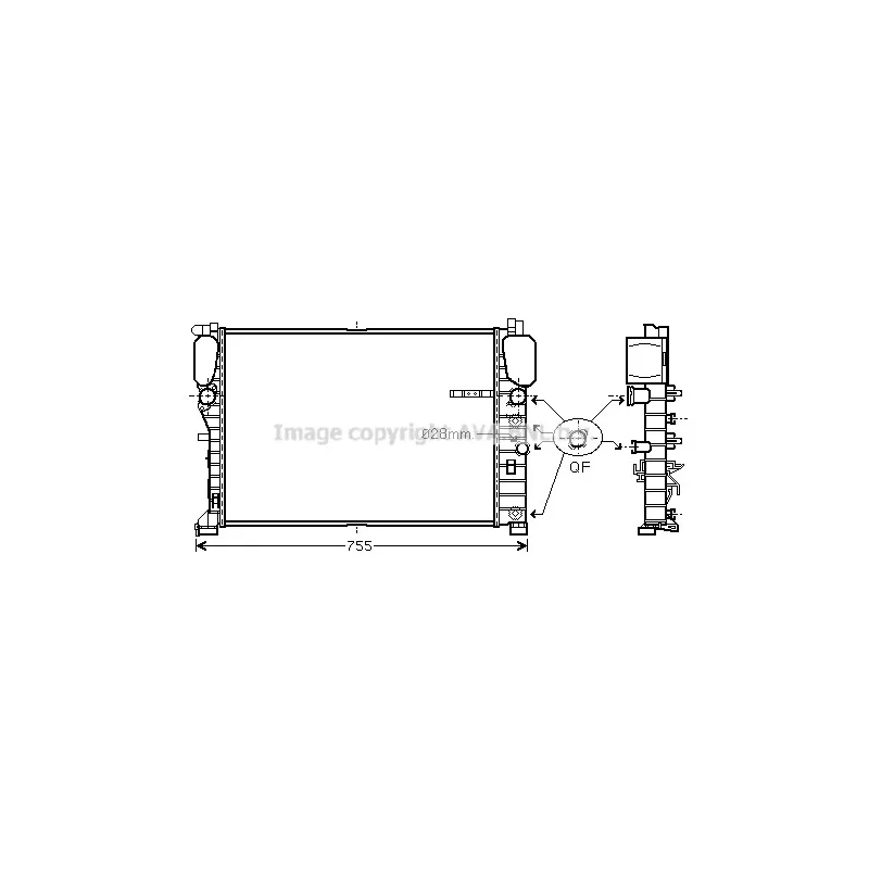Radiateur, refroidissement du moteur AVA QUALITY COOLING MSA2459