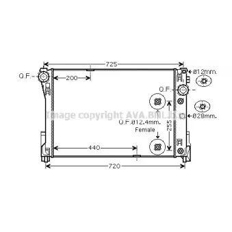 Radiateur, refroidissement du moteur AVA QUALITY COOLING MSA2491