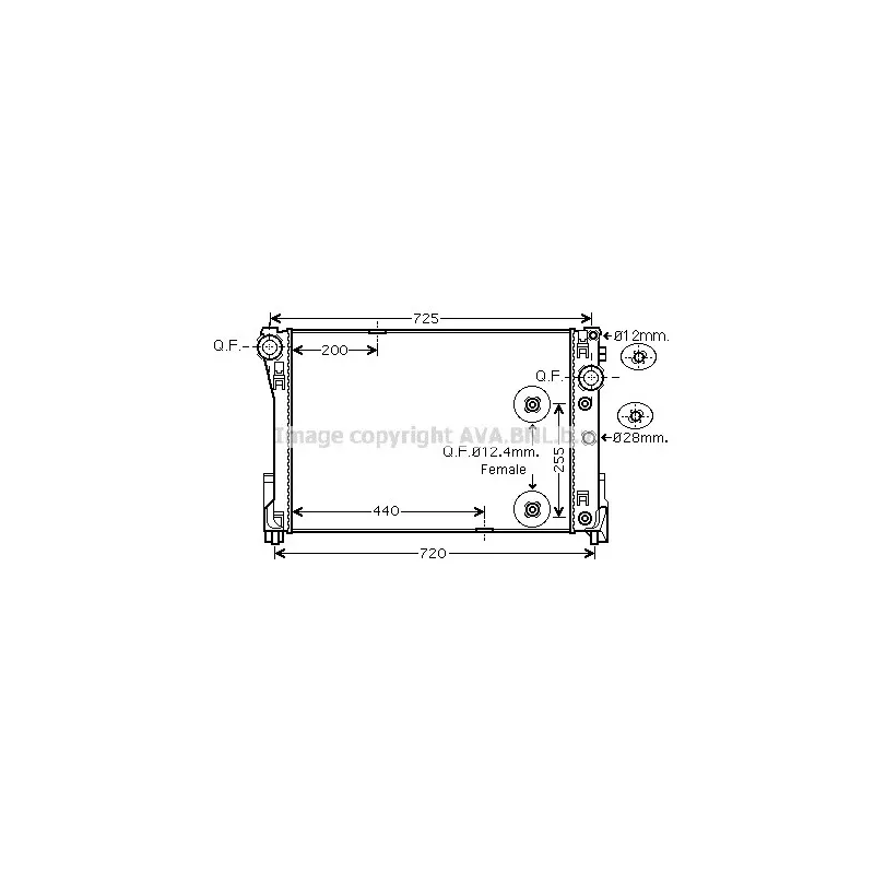 Radiateur, refroidissement du moteur AVA QUALITY COOLING MSA2491