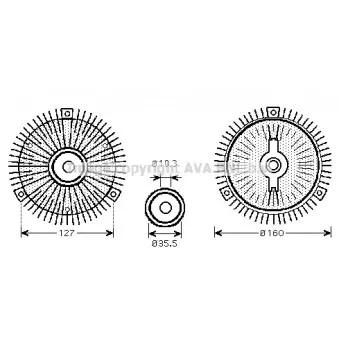 Embrayage, ventilateur de radiateur AVA QUALITY COOLING MSC408