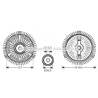 Embrayage, ventilateur de radiateur AVA QUALITY COOLING MSC412