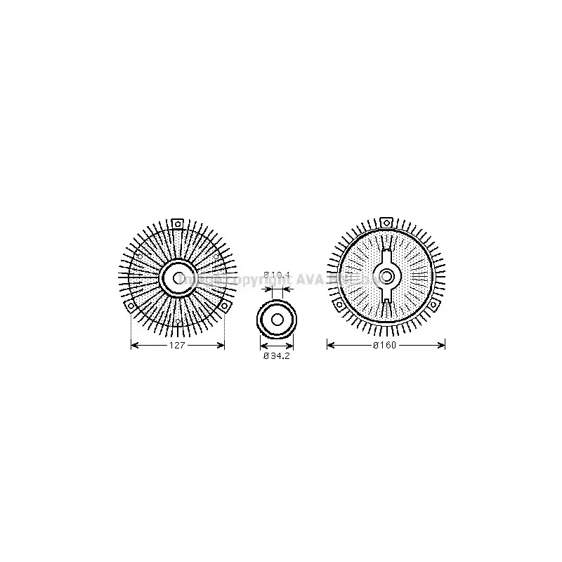 Embrayage, ventilateur de radiateur AVA QUALITY COOLING MSC414
