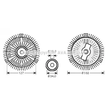 Embrayage, ventilateur de radiateur AVA QUALITY COOLING MSC419